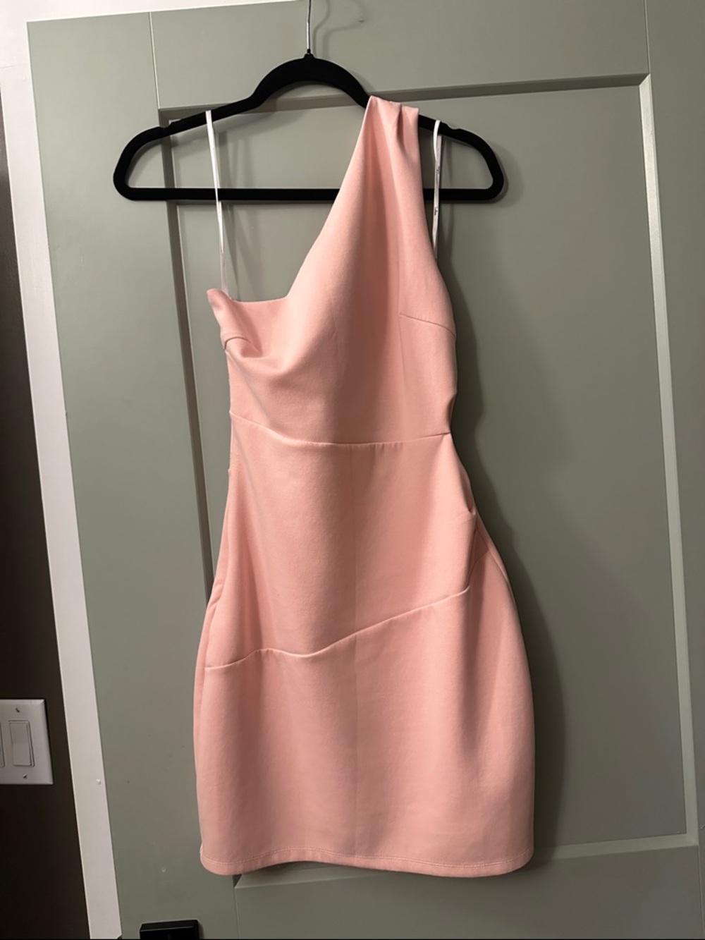 Lulu's Blush One-Shoulder Mini Dress